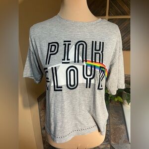 Women's Pink Floyd Studded Crop Top Short Sleeve T Shirt Size Medium
